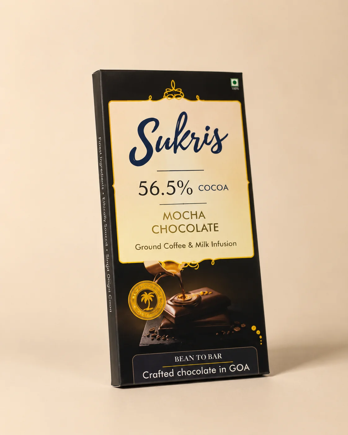 56.5% Mocha Coffee Infused Chocolate bar by Sukris Chocolates