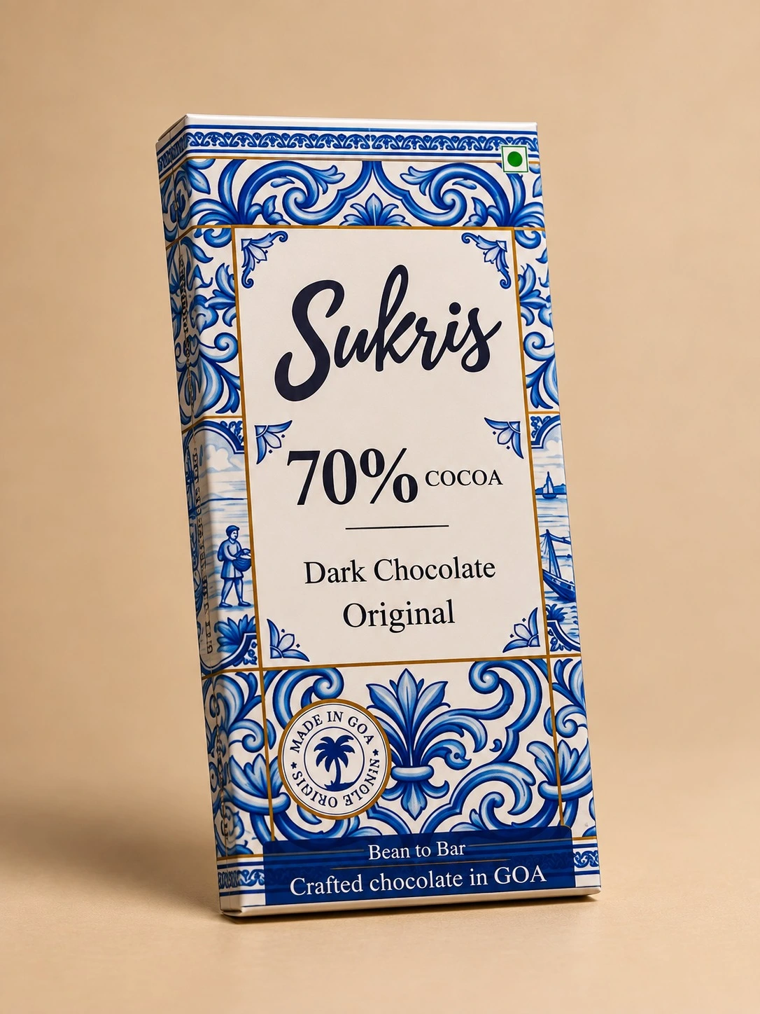70% Original Dark Chocolate bar by Sukris Chocolates